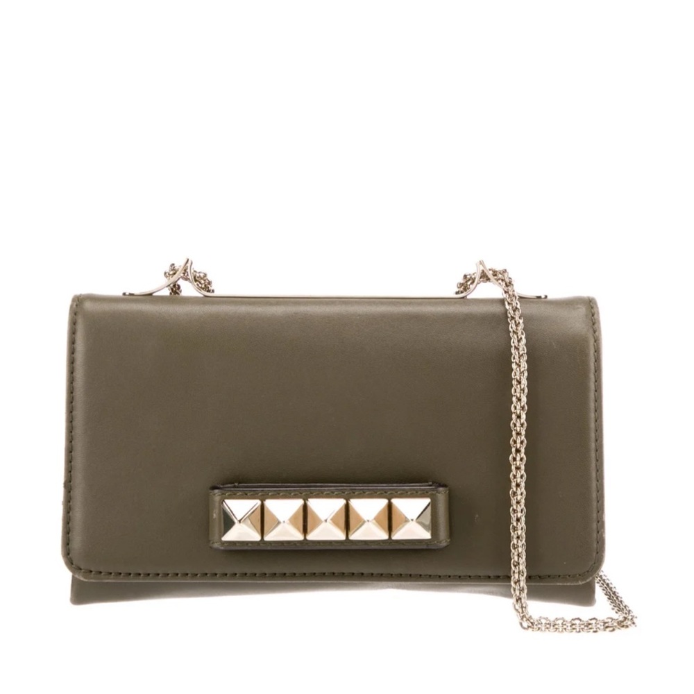 AUTHENTIC Valentino Olive Green Studded Chain Bag (Vintage)
